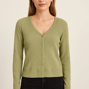 Pact Organic Cotton Baby Caper Cardigan Green Size M NWT